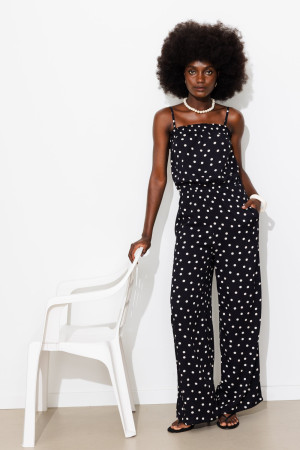 Promod Combinaison-pantalon à pois Imprimé noir L