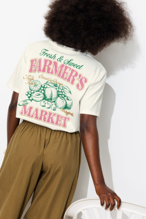 Promod T-shirt à message pailleté Imprimé écru XL