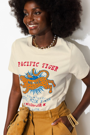 Promod T-shirt à motif tigre Femme Imprimé écru XS