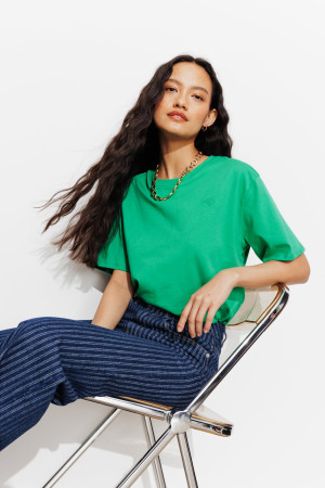 Promod T-shirt basique col rond Femme Vert XL