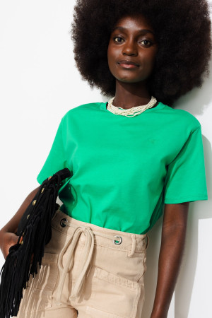 Promod T-shirt basique col rond Femme Vert XS