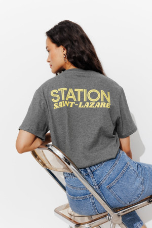 Promod T-shirt STATION SAINT-LAZARE Gris clair XXL