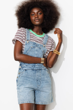 Promod Salopette-short en jean Femme Jean clair 48