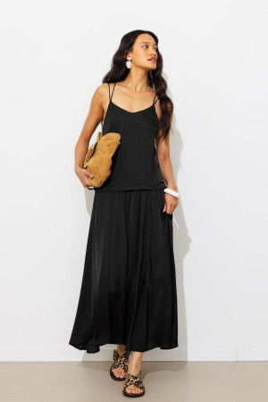 Promod Robe midi en satin Femme Noir 48