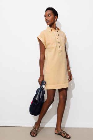 Promod Robe courte en toile Femme Abricot