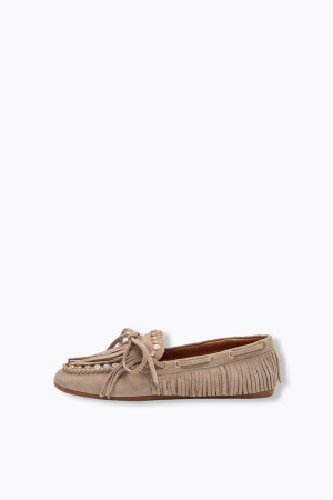Promod Mocassins en cuir à strass Beige 37