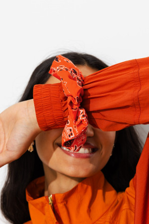 Promod Chouchou motif bandana Femme Orange Unique