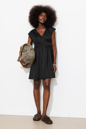 Promod Robe courte et légère Femme Noir