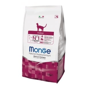Monge Indoor Ricco Di Pollo Cibo Secco Gatti Adulti Sedentari Sacco 400G