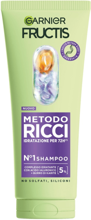 Garnier Fructis Metodo Ricci Shampoo 150 ml per Idratazione Profonda e Ricci Definiti