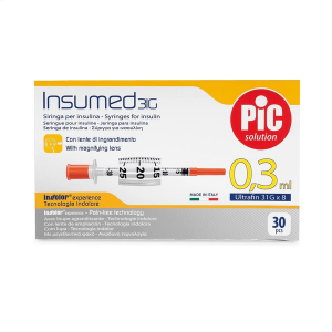 PIC Siringa Insulina 0,3ml 31g 8mm 30 Pezzi