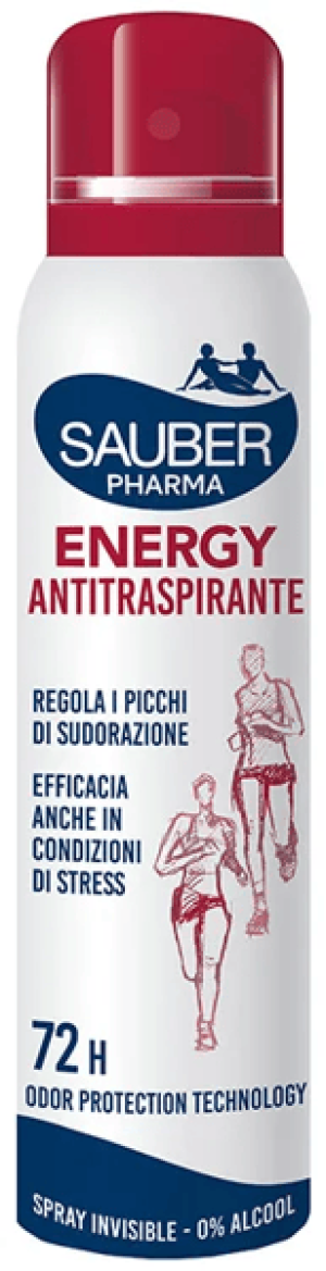 Sauber Pharma Energy 72h Deodorante Spray Antitraspirante 150 ml Per Sportivi