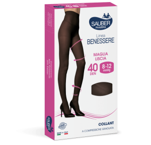Sauber Pharma Linea Benessere Collant 40 Den 8-12 mmHg Colore Nero Taglia 4