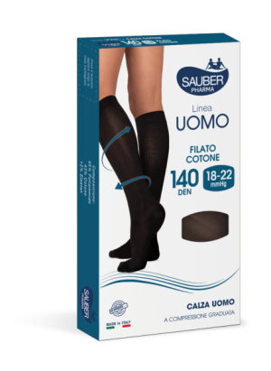 Sauber Pharma Sauber Linea Uomo Calza Anatomica Filato Cotone 140 Den Taglia L/XL Blu