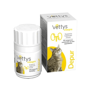 Vettys Integra Depur Gatto Integratore Per Supportare La Funzionalità Renale del Gatto 30 Compresse