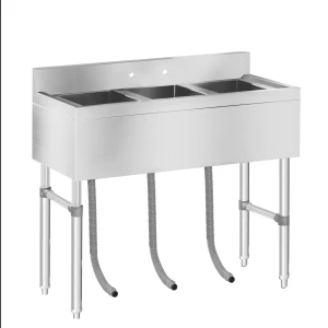 Royal Catering Umývací drezový stôl - 3 umývadlá - 100 x 50 cm 10010410