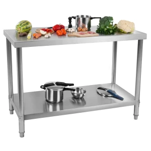 Royal Catering Pracovný stôl z nehrdzavejúcej ocele - 120 x 70 cm - nosnosť 400 kg 10010496
