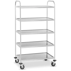 Royal Catering Servírovací vozík z ušľachtilej ocele - 5 políc - až 150 kg 10010714