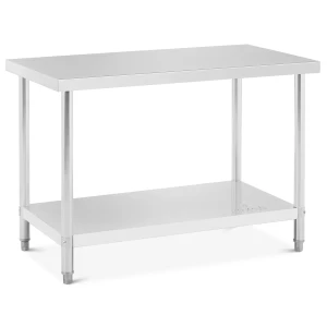 Royal Catering PracovnÃ½ stÃ´l z uÅ¡Ä¾achtilej ocele - 120 x 60 cm - maximÃ¡lna nosnosÅ¥ 250 kg 10011093
