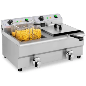 Royal Catering Fritéza - elektrická - 2 x 13 l - vypúšťacie kohútiky - 230 V 10011145