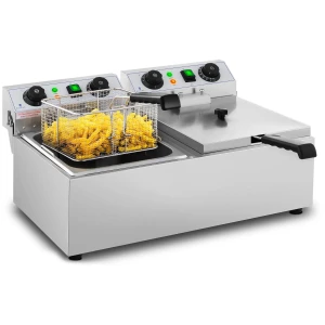 Elektrická dvojitá fritéza - 2 x 10 l - 6400 W - časovač - Royal Catering 10011147