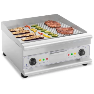 Royal Catering Elektrická grilovacia platňa - dvojitá - 60 cm - hladký a rebrovaný povrch - 6 400 W 10011175