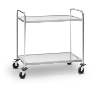 Servírovací vozík - ušľachtilá oceľ - 2 police - police: 84 x 52 cm - 300 kg - Royal Catering 10011220