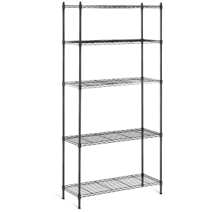 Royal Catering Kovová polica - 35 x 90 x 180 cm - 150 kg - čierna 10011226