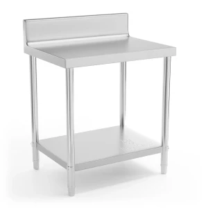 Pracovný stôl z nehrdzavejúcej ocele - ECO - 80 x 60 cm - 250 kg - lemovanie - Royal Catering 10011356