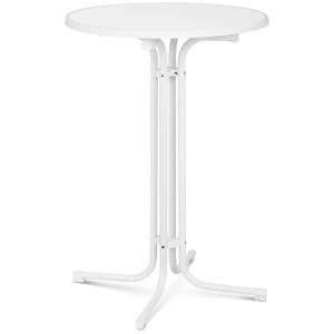 Barový stôl - Ø 80 cm - skladací - biely - Royal Catering 10011471