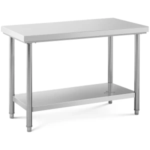 Royal Catering Pracovný stôl z nehrdzavejúcej ocele - 120 x 60 cm - nosnosť 400 kg 10011601