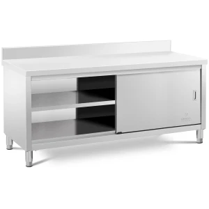 Royal Catering Pracovná skriňa z nehrdzavejúcej ocele - lem - 200 x 70 cm - nosnosť 600 kg 10011669