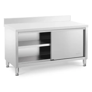 Royal Catering Pracovná skriňa z ušľachtilej ocele - 150 x 70 x 85 cm - lem - nosnosť 600 kg 10011680