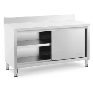 Royal Catering Pracovná skriňa z ušľachtilej ocele - 150 x 60 x 85 cm - lem - nosnosť 600 kg 10011682
