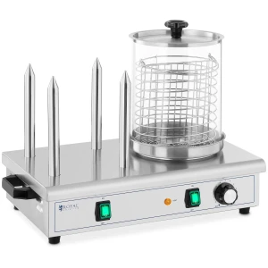 Hot dog maker - 550 W - Royal Catering - 4 vyhrievané ražne 10012002