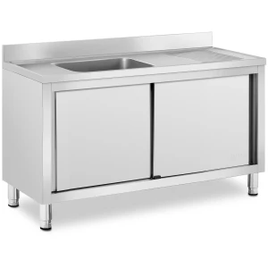 DrezovÃ¡ skrinka - 1 umÃ½vadlo - Royal Catering - uÅ¡Ä¾achtilÃ¡ oceÄ¾ - 140 x 60 cm 10012138