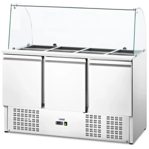 Royal Catering Saladeta - so skleneným nadstavcom - 368 l - na 8 GN nádob - 137 x 137 cm 10012303