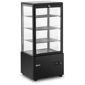 Chladiaca vitrína - 78 l - Royal Catering - 4 úrovne - čierna - uzamykateľná 10012447