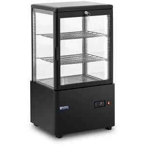 Chladiaca vitrína - 58 l - Royal Catering - 3 úrovne - čierna - uzamykateľná 10012449