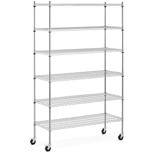 Kovový regál - 120 x 45 x 190 cm - 90 kg - 4 kolieska - Royal Catering 10012531