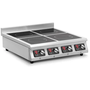 Indukčná doska - 4 x 3500 W - 4 x 20 cm - Časovač - Royal Catering 10012577