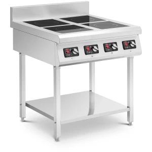Indukčný varič - 4 x 3500 W - 400 V - 4 x 20 cm - časovač - so základňou - Royal Catering 10012579