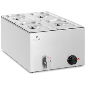 Royal Catering Bain Marie - 600 W - 4 GN 1/4 - vypúšťací kohútik 10012619