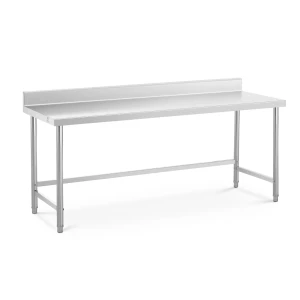 Royal Catering Pracovný stôl z nehrdzavejúcej ocele - 200 x 70 cm - lem - nosnosť 300 kg 10012636