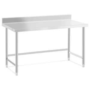 Royal Catering Pracovný stôl z nehrdzavejúcej ocele - 150 x 70 cm - lem - nosnosť 300 kg 10012644