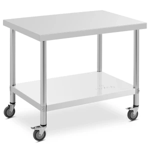 PracovnÃ½ stÃ´l z uÅ¡Ä¾achtilej ocele s kolieskami - PREMIUM - 70 x 100 cm - 155 kg - Royal Catering 10012803