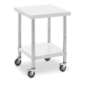 Nerezový stôl s kolieskami - PREMIUM - 60 x 60 cm - 120 kg - Royal Catering 10012806