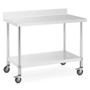 Nerezový stôl s kolieskami - PREMIUM - 60 x 120 cm - 158 kg - stojan - Royal Catering 10012810