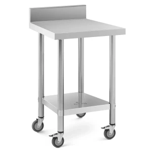 PracovnÃ½ stÃ´l z uÅ¡Ä¾achtilej ocele s kolieskami - PREMIUM - 60 x 60 cm - 120 kg - stojan - Royal Catering 10012813