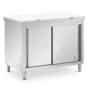 Nerezová pracovná skrinka - 120 x 70 cm - nosnosť 500 kg - vr. Krájacia doska - Royal Catering 10013211